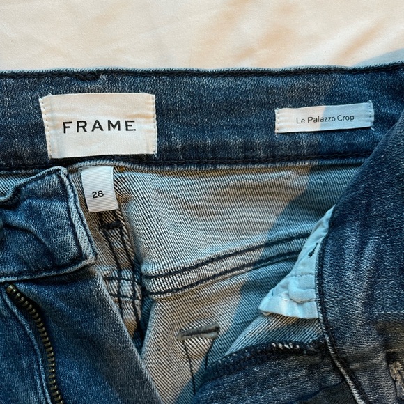 FRAME Denim Le Palazzo Crop Flared Jeans - Picture 2 of 5